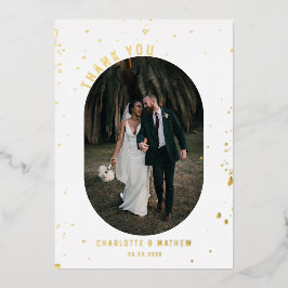 Foto Gold Foil Splatter Hartelijk dank Folie Feestdagenkaart