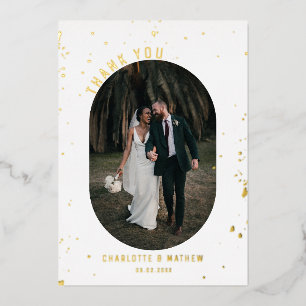 Foto Gold Foil Splatter Hartelijk dank Folie Feestdagenkaart