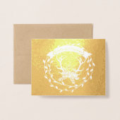 Foto Gold Foil Wreath Antlers Weddenschap Bedankt Folie Kaarten (Voorkant met envelop)