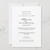 Foto & Gold Glitter Afstuderen Aankondiging White (Achterkant)