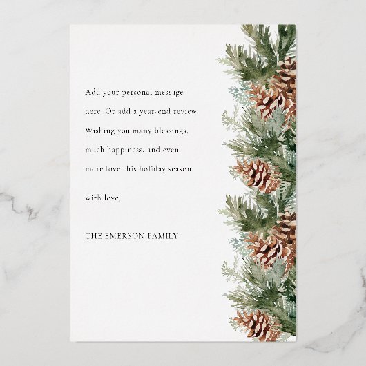 Foto Gold Kerstfeestay Folie Kaart (Achterkant)