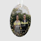 Foto Gold Leaf gehuwd tijdens pandemische kerstmis Ornament (voorkant)