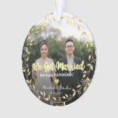Foto Gold Leaf gehuwd tijdens pandemische kerstmis Ornament (voorkant)