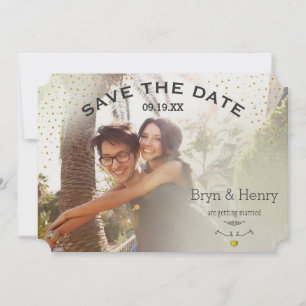 Foto Gold Light Effects Black Gold Stip op Back Save The Date