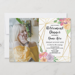 Foto: Gold Lijst Flowers Retirement Party in ruste Kaart