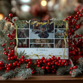 Foto Gold Ribbon Rustic Christmas Feestdagenkaart