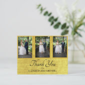 Foto Gold Rings Elegante bruiloft Bedankt Briefkaart (Staand voorkant)