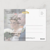 Foto Gold Rings Elegante bruiloft Bedankt Briefkaart (Achterkant)