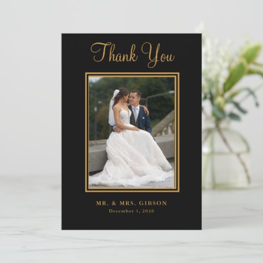 Foto Gold Script op Black Weddenschap Hartelijk da (Staand voorkant)