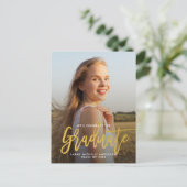 Foto Gold Stylish Chic Graduation Party Briefkaart (Staand voorkant)