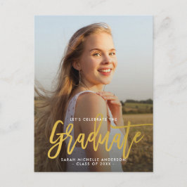 Foto Gold Stylish Chic Graduation Party Briefkaart