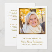 Foto Gold Sympathie Memorial Funeral Hartelijk dan Bedankkaart (Voorkant / Achterkant)