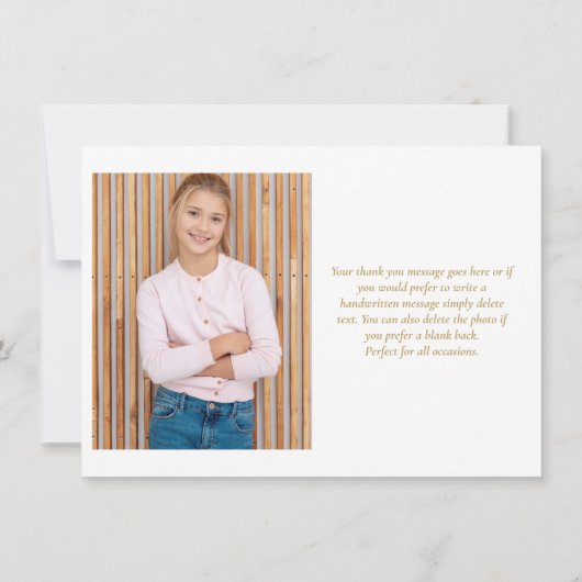 Foto Gold van de eerste Heilige Communie Greenery Bedankkaart (Achterkant)