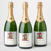 Foto Gold van de moderne Graduation Party 2023 Sparkling Wijnetiket (Flessen)