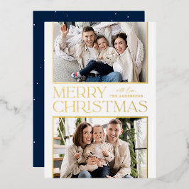Foto Gold voor moderne kerstmis 2 Folie Feestdagenkaart