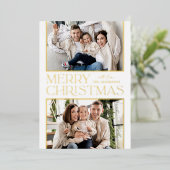 Foto Gold voor moderne kerstmis 2 Folie Feestdagenkaart (Staand Voorkant)