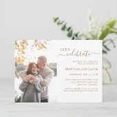 Foto Gold Wedding Engagement Party Kaart (Staand voorkant)