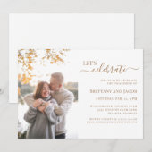 Foto Gold Wedding Engagement Party Kaart (Voorkant / Achterkant)