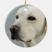 Foto Golden Labrador Retriever Keramisch Ornament (Achterkant)