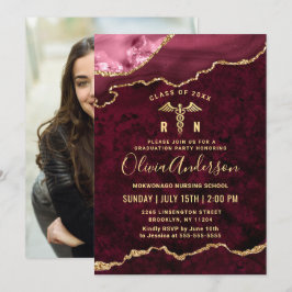 Foto Golden Red Nursing School Graduparty Kaart