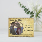 Foto Golden Yellow Heart Leaf Tree Save the Date Aankondigingskaart (Staand voorkant)