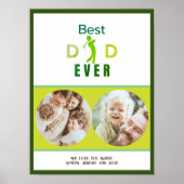 Foto Golf Best Dad Ever Cool Modern Fathers Day Poster (Voorkant)