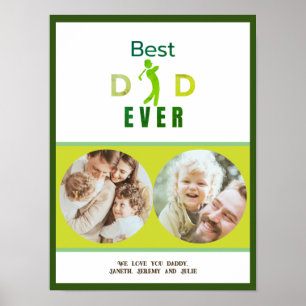 Foto Golf Best Dad Ever Cool Modern Fathers Day Poster