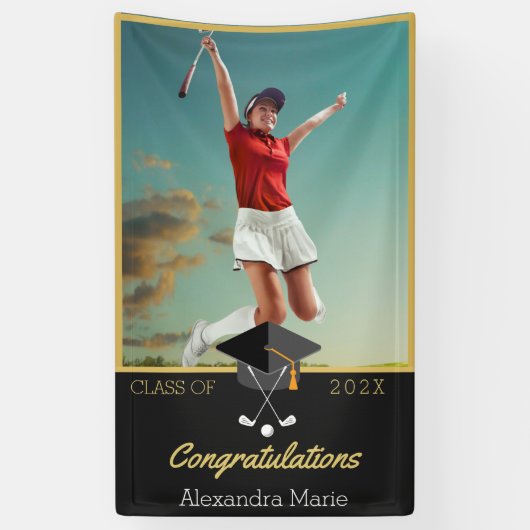 Foto Golf-felicitatie afstuderen banner (Verticaal)