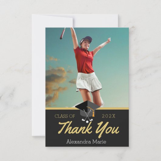 Foto Golf felicitaties afstuderen Bedankkaart (Voorkant)