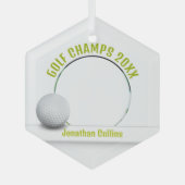 Foto Golf Player | Golf Champs 20XX Glas Ornament (Voorkant)