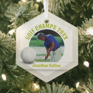 Foto Golf Player | Golf Champs 20XX Glas Ornament