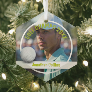 Foto Golf Player Golf Champs 20XX Glas Ornament
