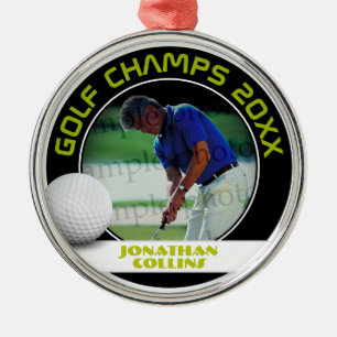Foto Golf Player Golf Champs 20XX Metalen Ornament