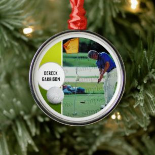 Foto Golf Player Metalen Ornament