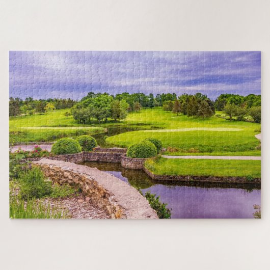 Foto Golfcursus met Schilderachtig watergevaar Legpuzzel (Horizontaal)