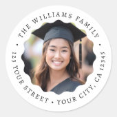 Foto golvende rand afstuderen retour adres label (Voorkant)