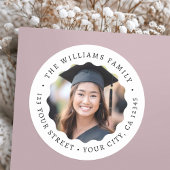 Foto golvende rand afstuderen retour adres label