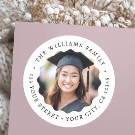 Foto golvende rand afstuderen retour adres label