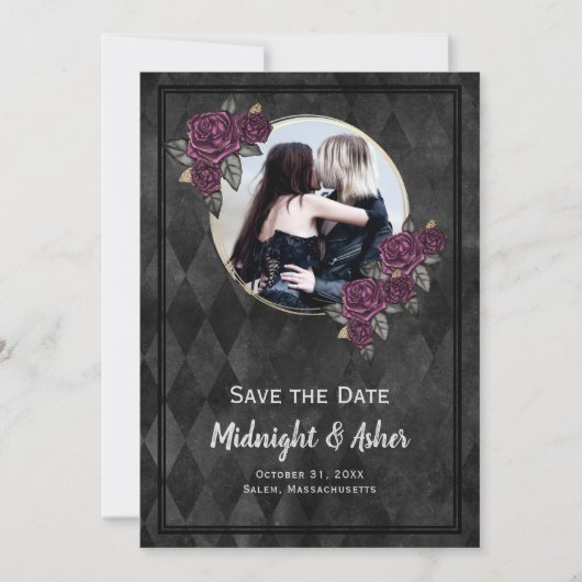 Foto Gothic Rozen Save The Date (Voorkant)