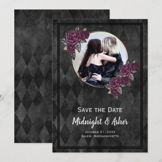 Foto Gothic Rozen Save The Date (Voorkant / Achterkant)