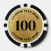 Foto Goud 100 Genummerd Poker Chips (Voorkant)
