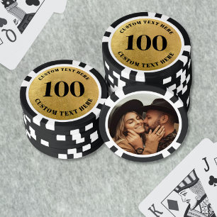 Foto Goud 100 Genummerd Poker Chips