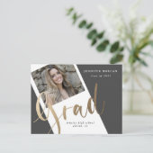 Foto Goud afstuderen Foto Aankondiging briefkaart (Staand voorkant)