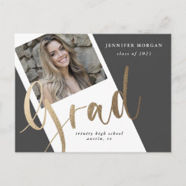 Foto Goud afstuderen Foto Aankondiging briefkaart
