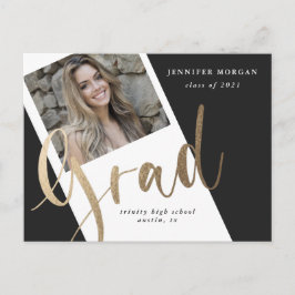 Foto Goud afstuderen Foto Aankondiging briefkaart