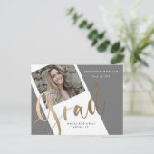 Foto Goud afstuderen Foto Aankondiging briefkaart (Staand voorkant)