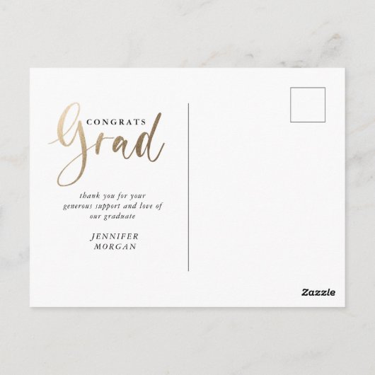 Foto Goud afstuderen Foto Aankondiging briefkaart (Achterkant)