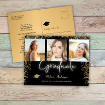 Foto Goud Afstuderen Navy Blue ballon Aankondiging