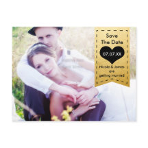 FOTO Goud Folie & Zwart SAVE THE DATE Ansichtkaart