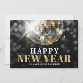 Foto Goud Gelukkig Nieuwjaar Feestdagenkaart (Voorkant)